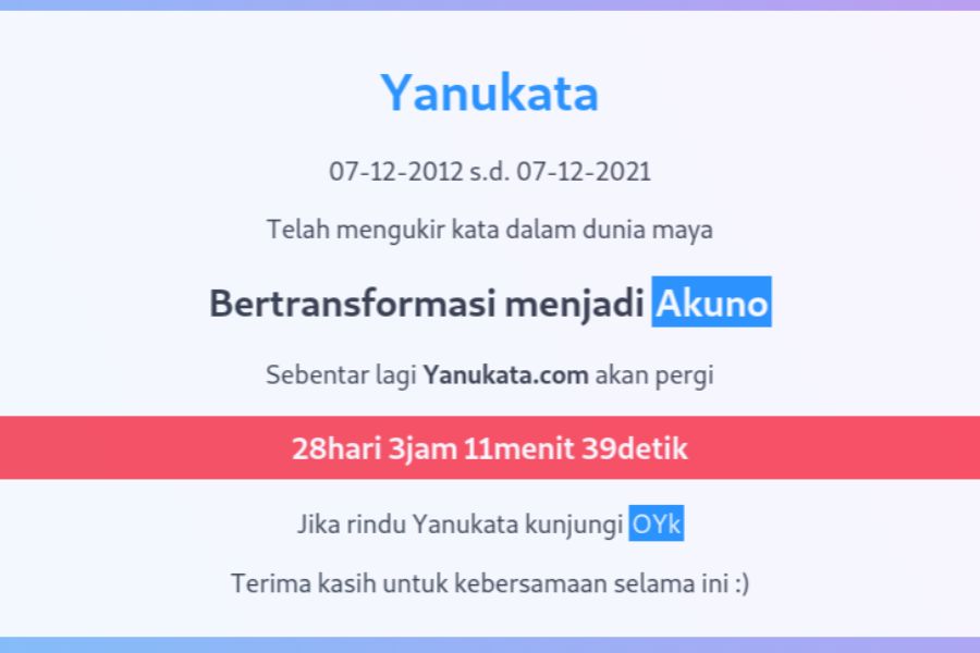 Yanukata.com Pernah Hadir